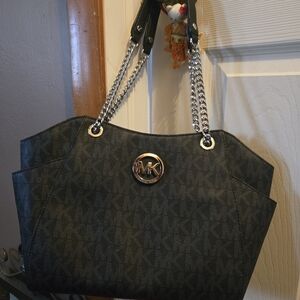 Michael Kors Black Shoulder Bag with Chain Straps